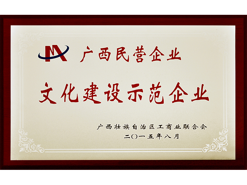 2015廣西民營企業文化建設示范企業獎牌