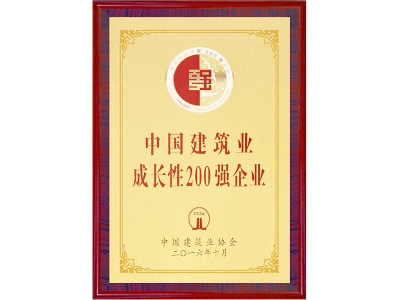 中國建筑業成長性200強企業